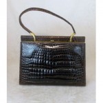 vintage 1960s french crocodile handbag