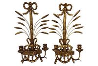 vintage 1960s italian gilt wood sconces