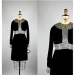 vintage 1960s velvet silk stripe dresss