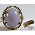 vintage 1970s ming's 14k lavender jadeite ring