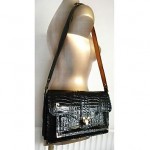 vintage 1970s pierre cardin moc croc handbag