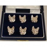 vintage 1987 english sterling fox head menu holders