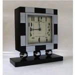 vintage art deco chrome and marble mantel clock