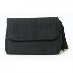 vintage bottega veneta textured satin evening clutch