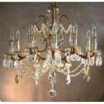 vintage bronze crystal chandelier