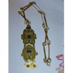 vintage lapis lazuli brass necklace