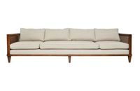 vintage long reupholstered midcentury sofa