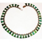 vintage mexican sterling malachite necklace