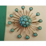 vintage modernist persian turquoise brooch