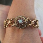 vintage opal pearl ruby expandable bracelet