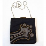 vintage pierre cardin silk beaded handbag