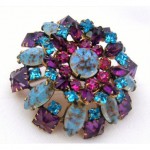 vintage schreiner rhineestone brooch