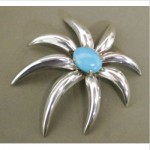 vintage tiffany paloma picasso sterling turquoise brooch