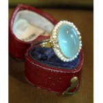 vintage victorian aquamarine pearl ring