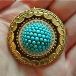 vintage victorian turquoise brooch pendant