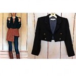 vintage ysl rive gauche navy crop blazer