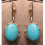 antique 14k turquoise earrings