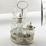 antique 1788 sterling cruet set and stand