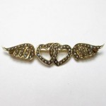 antique 1800s pearl wing brooch