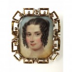 antique 1843 miniature portrait brooch pendant