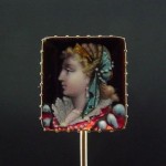 antique 1880s tiffany 18k gold enamel portrait brooch