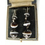 antique 1890s banded agate earrings