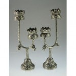 antique 1890s solid silver candlesticks