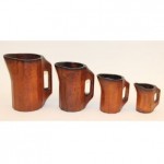 antique 18th century carved wood noggins pitchers