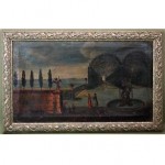 antique 18th century landcape oil painting