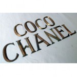 antique 19th century gilt brass coco chanel letters