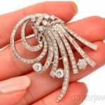 antique art deco diamond platinum pin