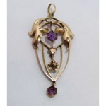 antique art nouveau amethyst pendant