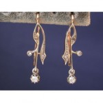 antique art nouveau diamond earrings