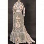 antique edwardian hand embroidered tambour lace gown