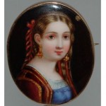 antique victorian handpainted brooch