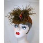 intage 1940s felt feather hat