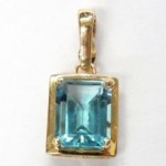 vintage 14k blue topaz pendant