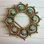 vintage 14k opal brooch