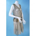 vintage 1920 metallic lace flapper dress