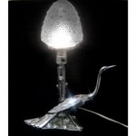 vintage 1930s chrome peacock table lamp