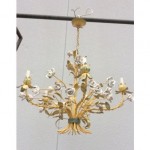 vintage 1940s tole porcelain chandelier