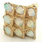 vintage 1950s 14k opal cocktail ring