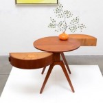 vintage 1950s danish modern teak side table