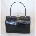 vintage 1950s lancel french crocodile handbag