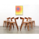 vintage 1960s set kai kristiansen teak dining chairs