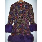 vintage 1960s tapestry shearling coat