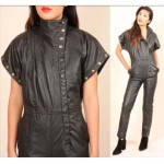 vintage 1980s leather jumpsuit