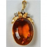 vintage 20k citrine pendant