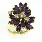 vintage amethyst diamond cocktail ring