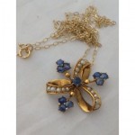 vintage art nouveau sapphire seed pearl necklace